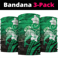 Polynesia Hammerhead Shark Neck Gaiter Green Tribal Pattern With Plumeria LT05 package One Size: 25*50cm Green - Polynesian Pride