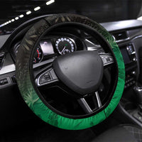 Polynesia Hammerhead Shark Steering Wheel Cover Green Tribal Pattern With Plumeria LT05 Universal Fit Green - Polynesian Pride
