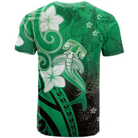 Polynesia Hammerhead Shark T Shirt Green Tribal Pattern With Plumeria LT05 - Polynesian Pride