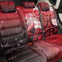 Polynesia Hammerhead Shark Back Car Seat Cover Red Tribal Pattern With Plumeria LT05 - Polynesian Pride