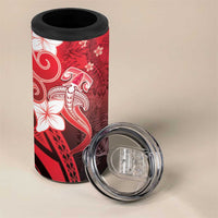 Polynesia Hammerhead Shark 4 in 1 Can Cooler Tumbler Red Tribal Pattern With Plumeria - Polynesian Pride