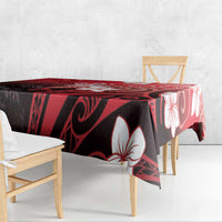 Polynesia Hammerhead Shark Tablecloth Red Tribal Pattern With Plumeria LT05 - Polynesian Pride