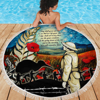 Kei Wareware Tatou New Zealand ANZAC Day Beach Blanket Starry Night Inspo Style LT05 - Polynesian Pride