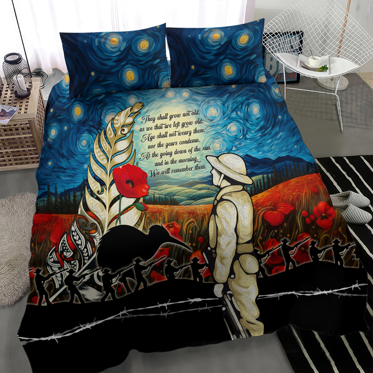 Kei Wareware Tatou New Zealand ANZAC Day Bedding Set Starry Night Inspo Style LT05 - Polynesian Pride