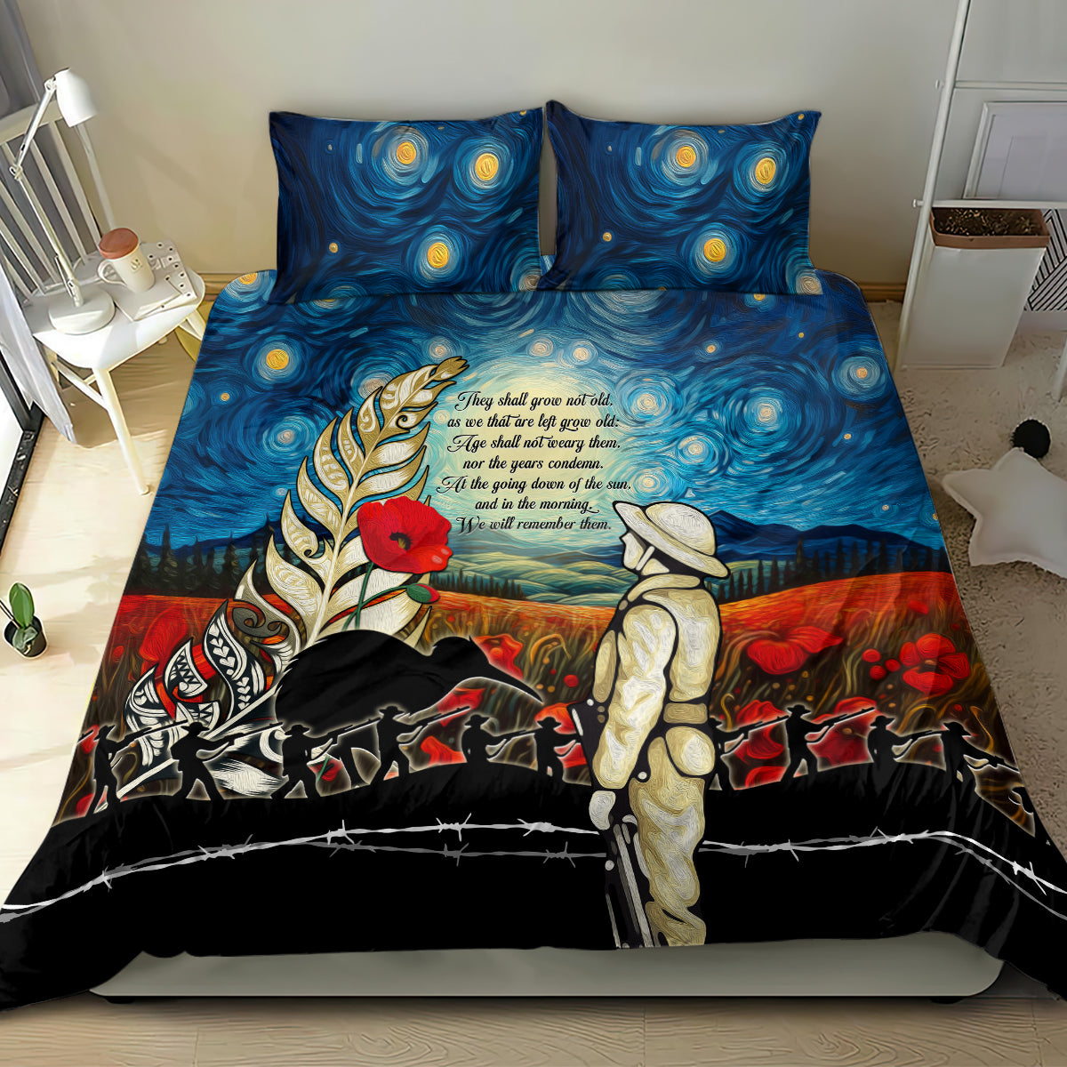 Kei Wareware Tatou New Zealand ANZAC Day Bedding Set Starry Night Inspo Style LT05 - Polynesian Pride