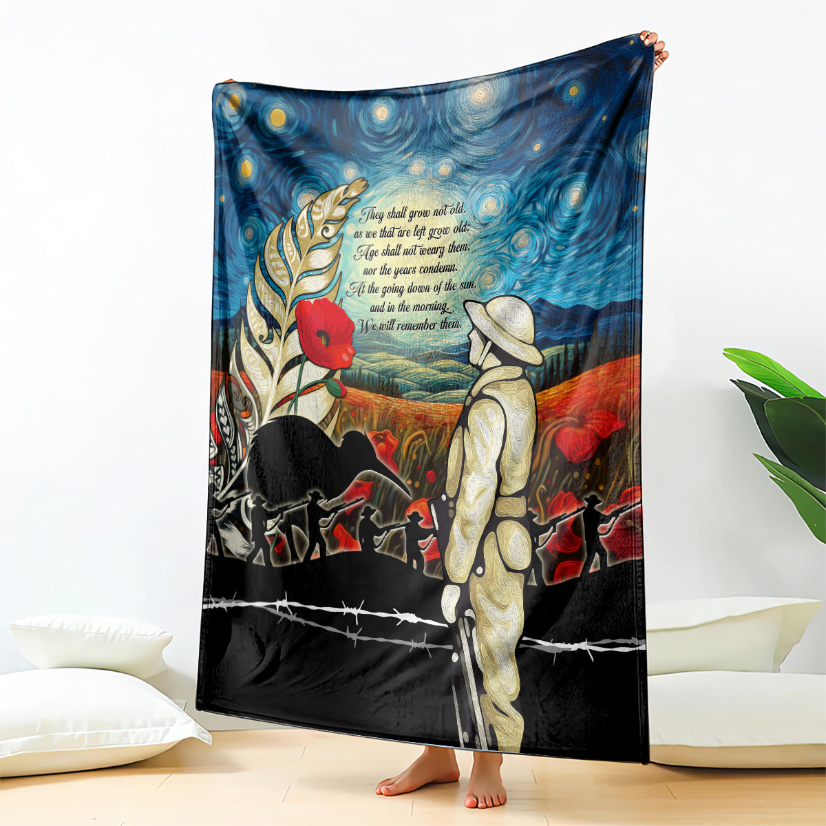 Kei Wareware Tatou New Zealand ANZAC Day Blanket Starry Night Inspo Style LT05 - Polynesian Pride