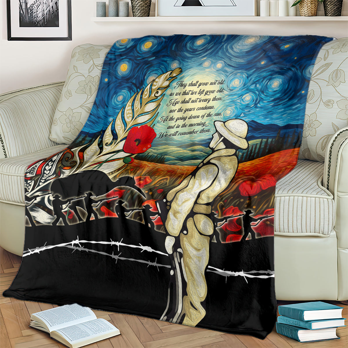 Kei Wareware Tatou New Zealand ANZAC Day Blanket Starry Night Inspo Style LT05 - Polynesian Pride