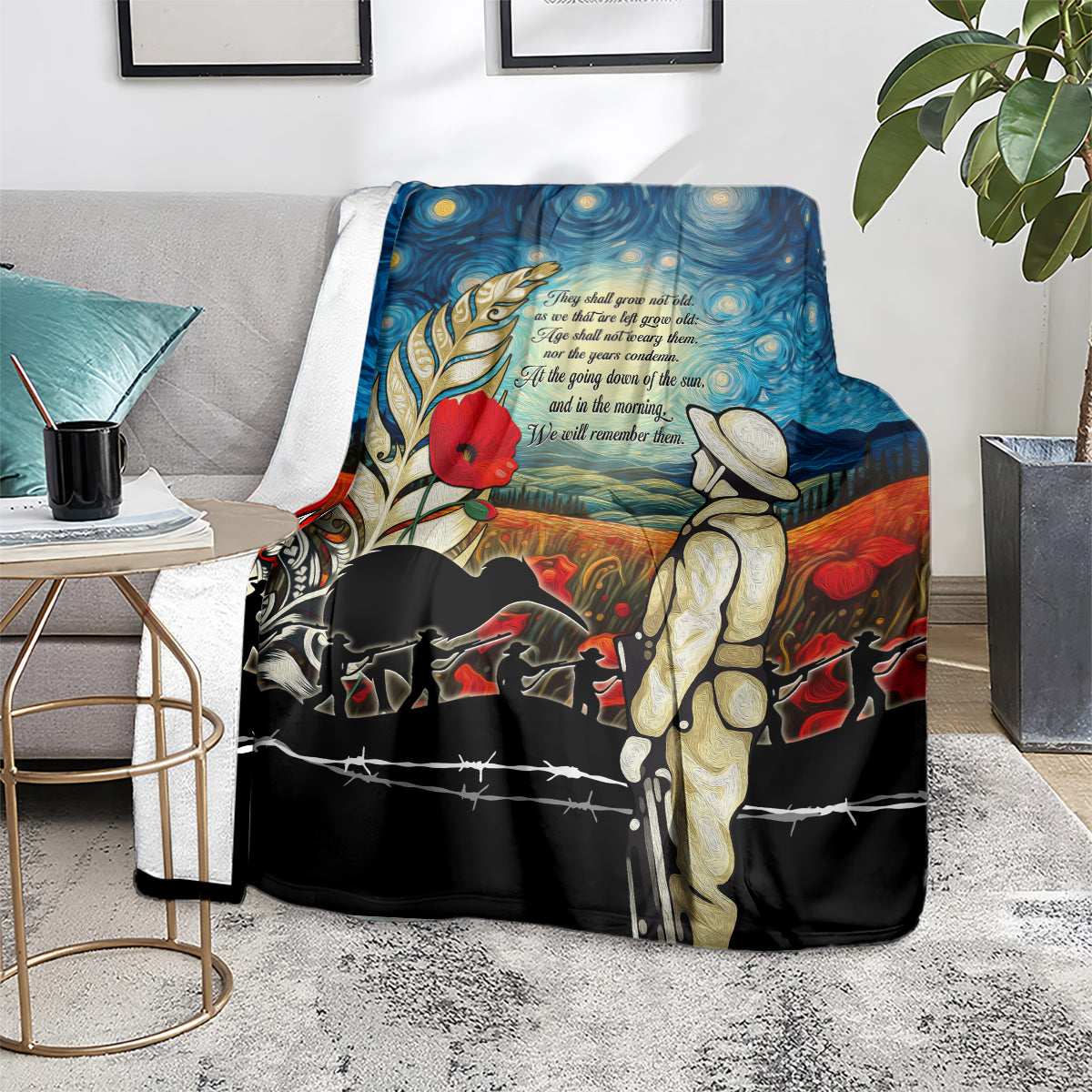 Kei Wareware Tatou New Zealand ANZAC Day Blanket Starry Night Inspo Style LT05 - Polynesian Pride