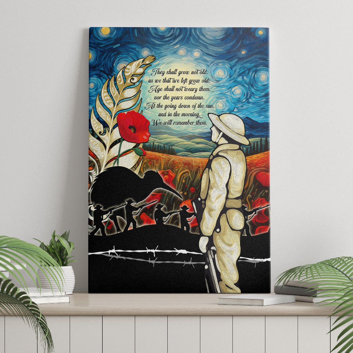 Kei Wareware Tatou New Zealand ANZAC Day Canvas Wall Art Starry Night Inspo Style LT05 - Polynesian Pride