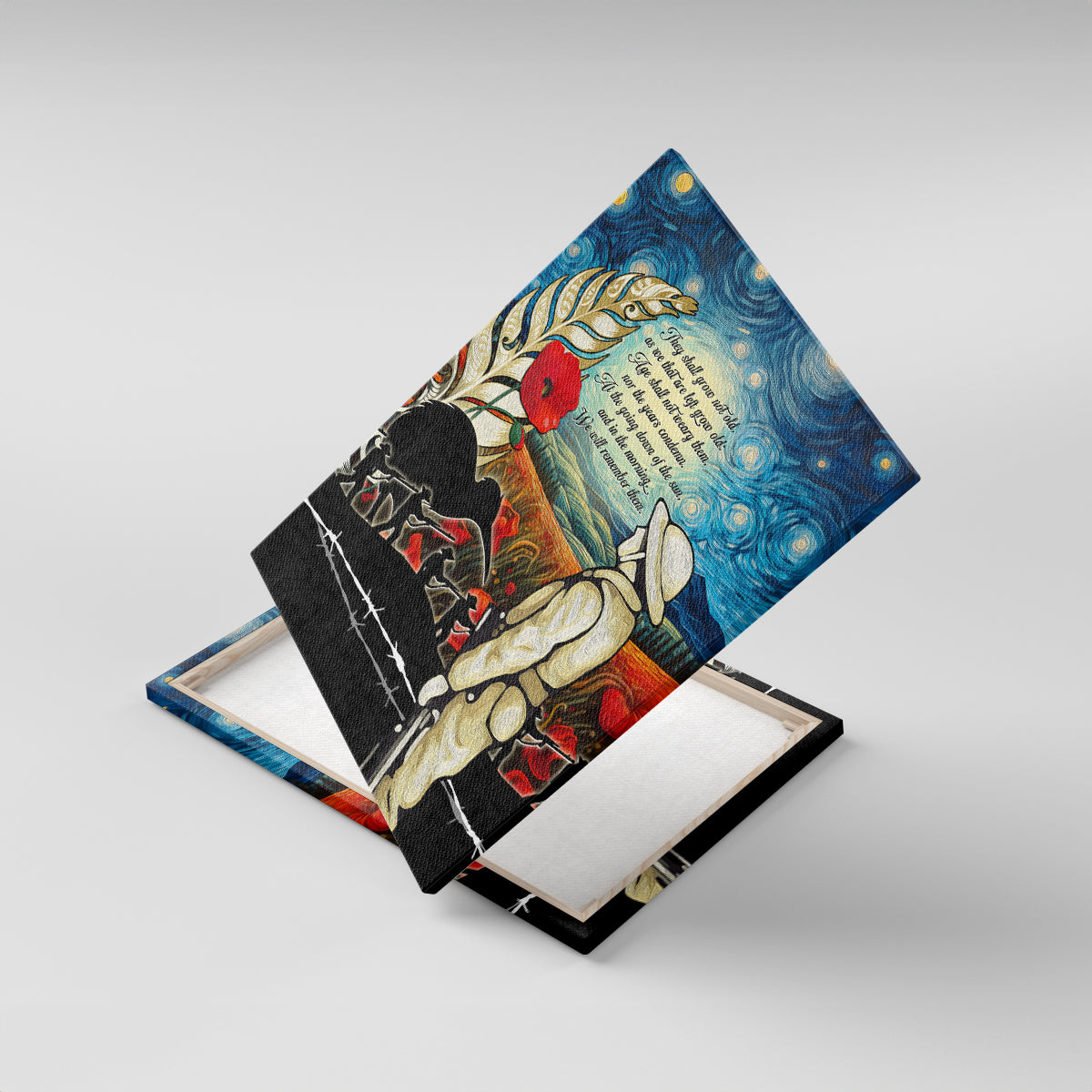 Kei Wareware Tatou New Zealand ANZAC Day Canvas Wall Art Starry Night Inspo Style LT05 With Frame Blue - Polynesian Pride