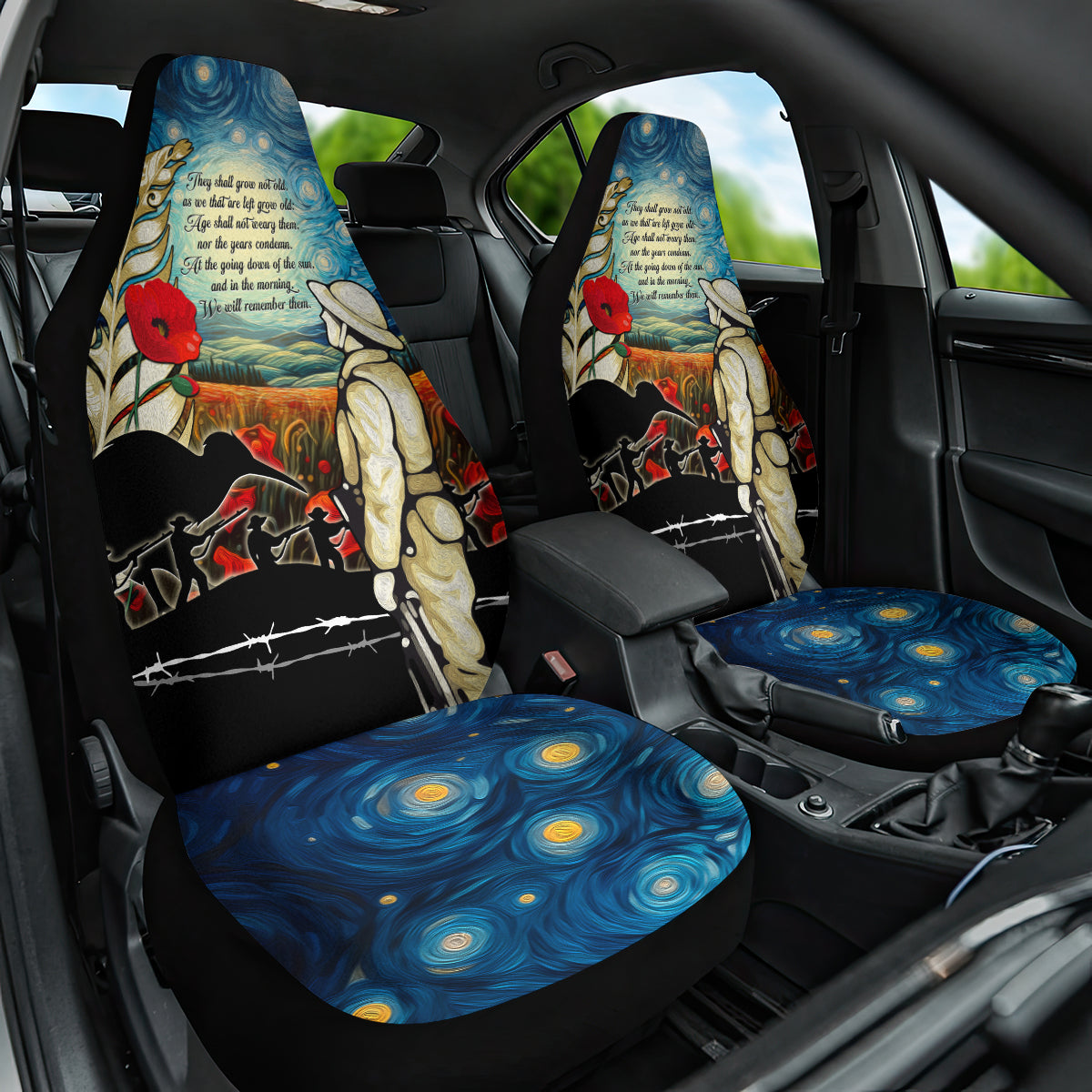 Kei Wareware Tatou New Zealand ANZAC Day Car Seat Cover Starry Night Inspo Style
