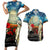 Kei Wareware Tatou New Zealand ANZAC Day Couples Matching Short Sleeve Bodycon Dress and Hawaiian Shirt Starry Night Inspo Style LT05 Blue - Polynesian Pride