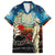 Kei Wareware Tatou New Zealand ANZAC Day Family Matching Off Shoulder Long Sleeve Dress and Hawaiian Shirt Starry Night Inspo Style LT05 Dad's Shirt - Short Sleeve Blue - Polynesian Pride