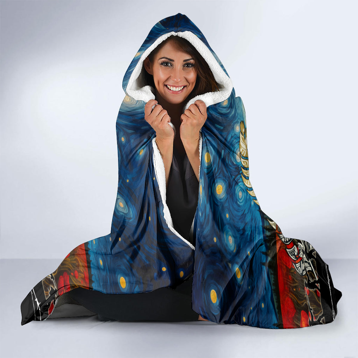 Kei Wareware Tatou New Zealand ANZAC Day Hooded Blanket Starry Night Inspo Style LT05 - Polynesian Pride