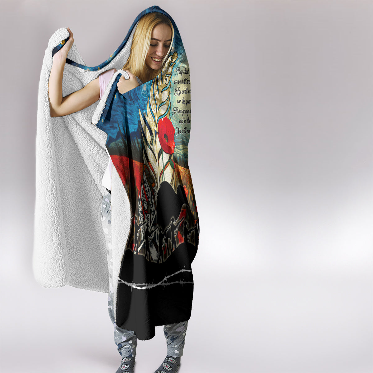 Kei Wareware Tatou New Zealand ANZAC Day Hooded Blanket Starry Night Inspo Style LT05 - Polynesian Pride