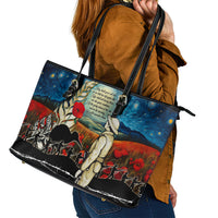 Kei Wareware Tatou New Zealand ANZAC Day Leather Tote Bag Starry Night Inspo Style LT05 - Polynesian Pride
