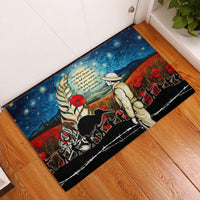 Kei Wareware Tatou New Zealand ANZAC Day Rubber Doormat Starry Night Inspo Style LT05 Blue - Polynesian Pride