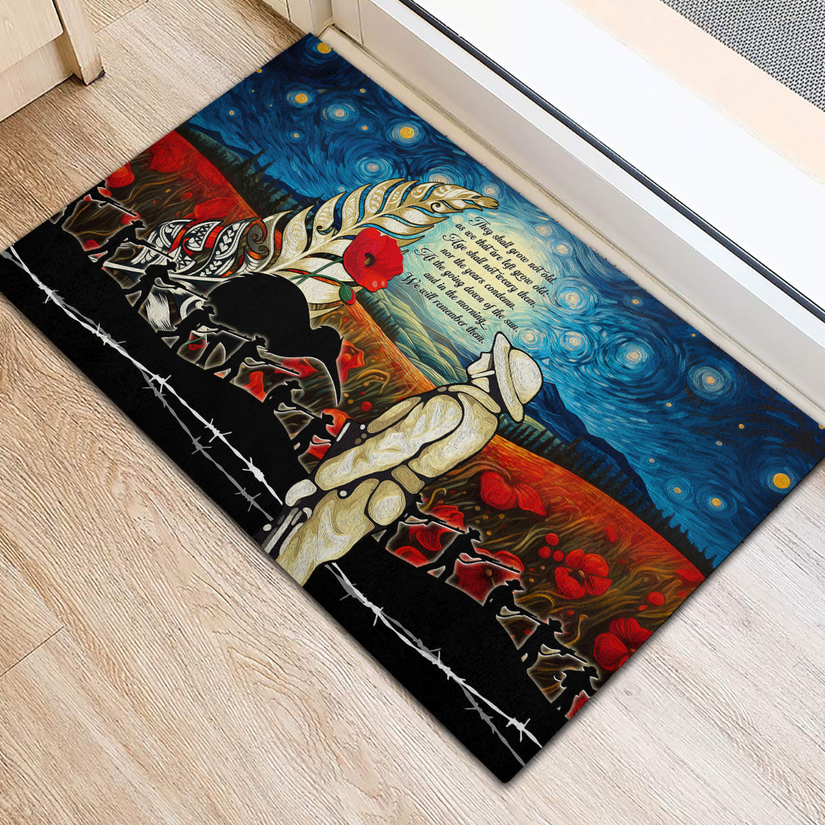 Kei Wareware Tatou New Zealand ANZAC Day Rubber Doormat Starry Night Inspo Style LT05 - Polynesian Pride