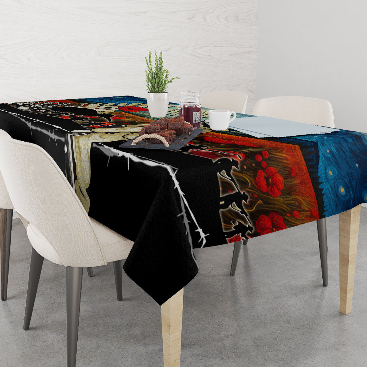Kei Wareware Tatou New Zealand ANZAC Day Tablecloth Starry Night Inspo Style LT05 - Polynesian Pride