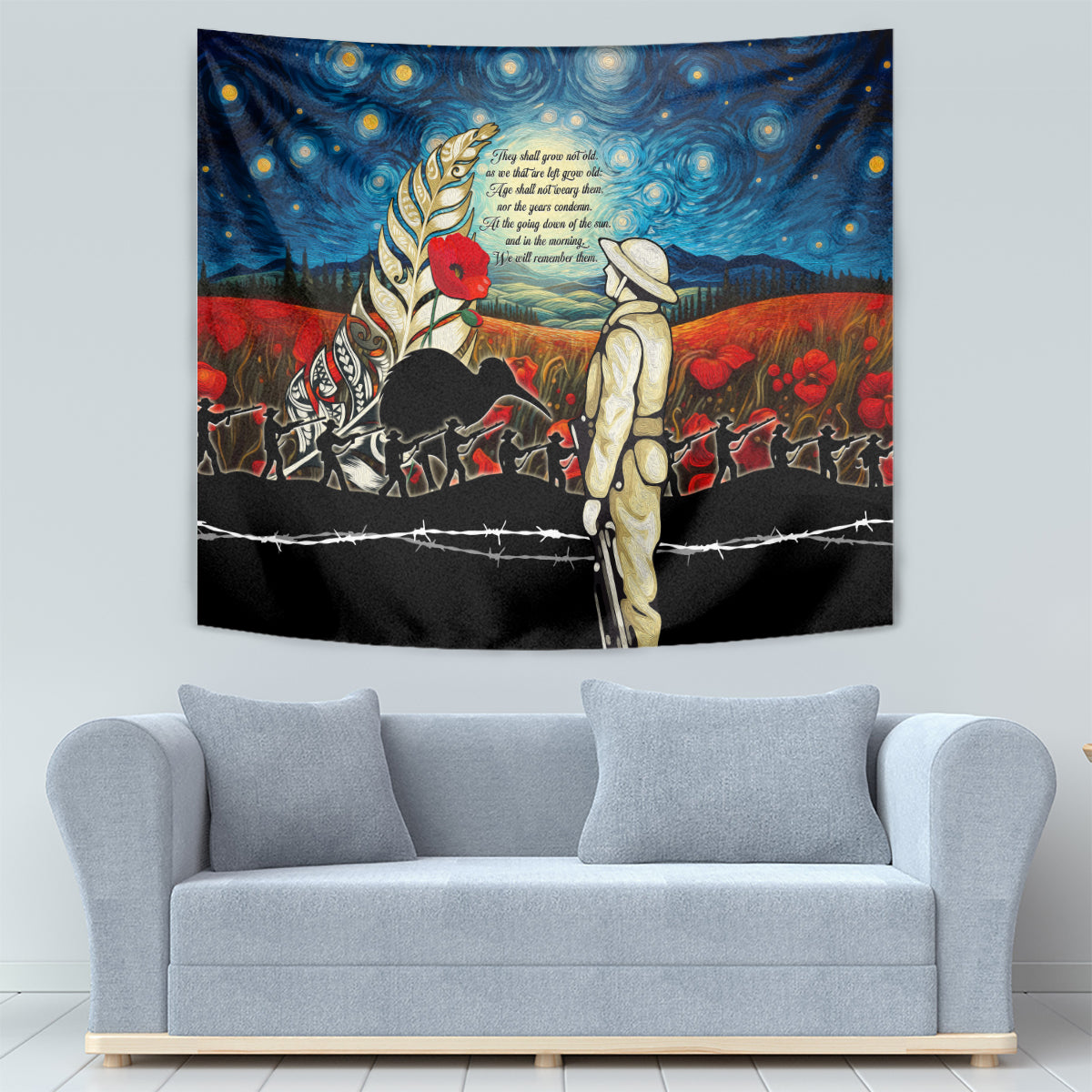 Kei Wareware Tatou New Zealand ANZAC Day Tapestry Starry Night Inspo Style LT05 - Polynesian Pride