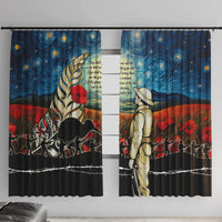 Kei Wareware Tatou New Zealand ANZAC Day Window Curtain Starry Night Inspo Style LT05 With Hooks Blue - Polynesian Pride