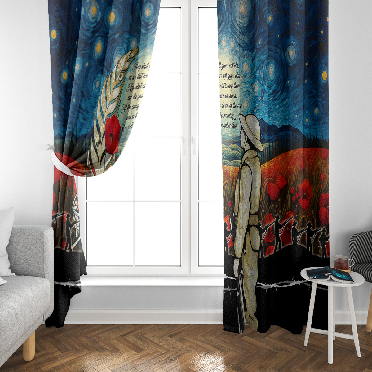 Kei Wareware Tatou New Zealand ANZAC Day Window Curtain Starry Night Inspo Style LT05 - Polynesian Pride