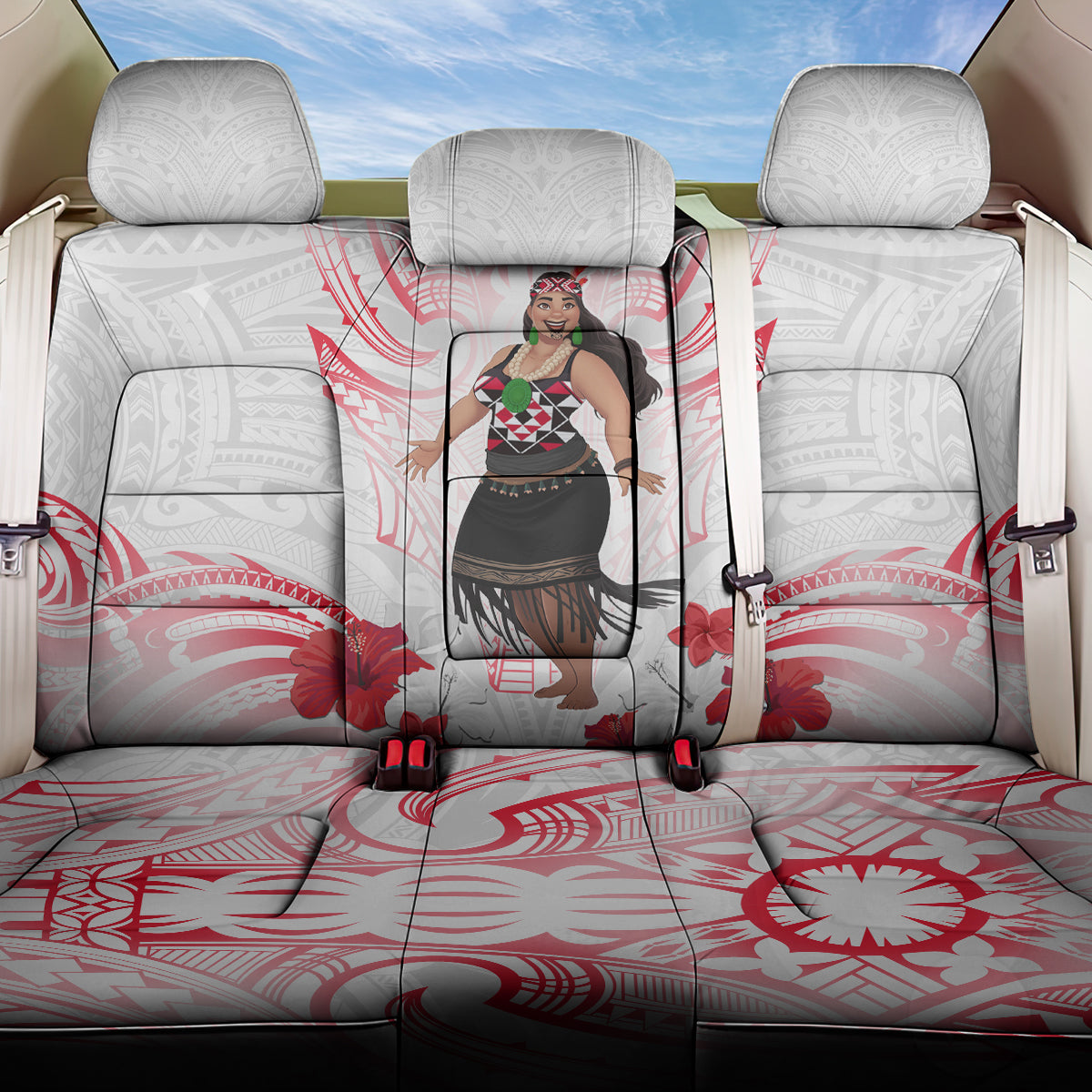 New Zealand Women's Day Back Car Seat Cover Maori Wahine Polynesian Pattern LT05