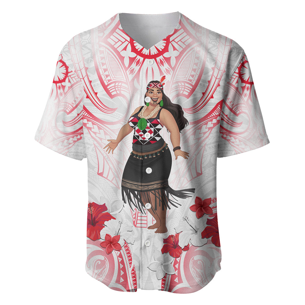 New Zealand Women's Day Baseball Jersey Maori Wahine Polynesian Pattern LT05 White - Polynesian Pride