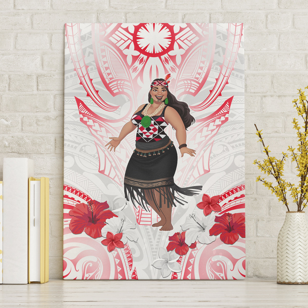 New Zealand Women's Day Canvas Wall Art Maori Wahine Polynesian Pattern