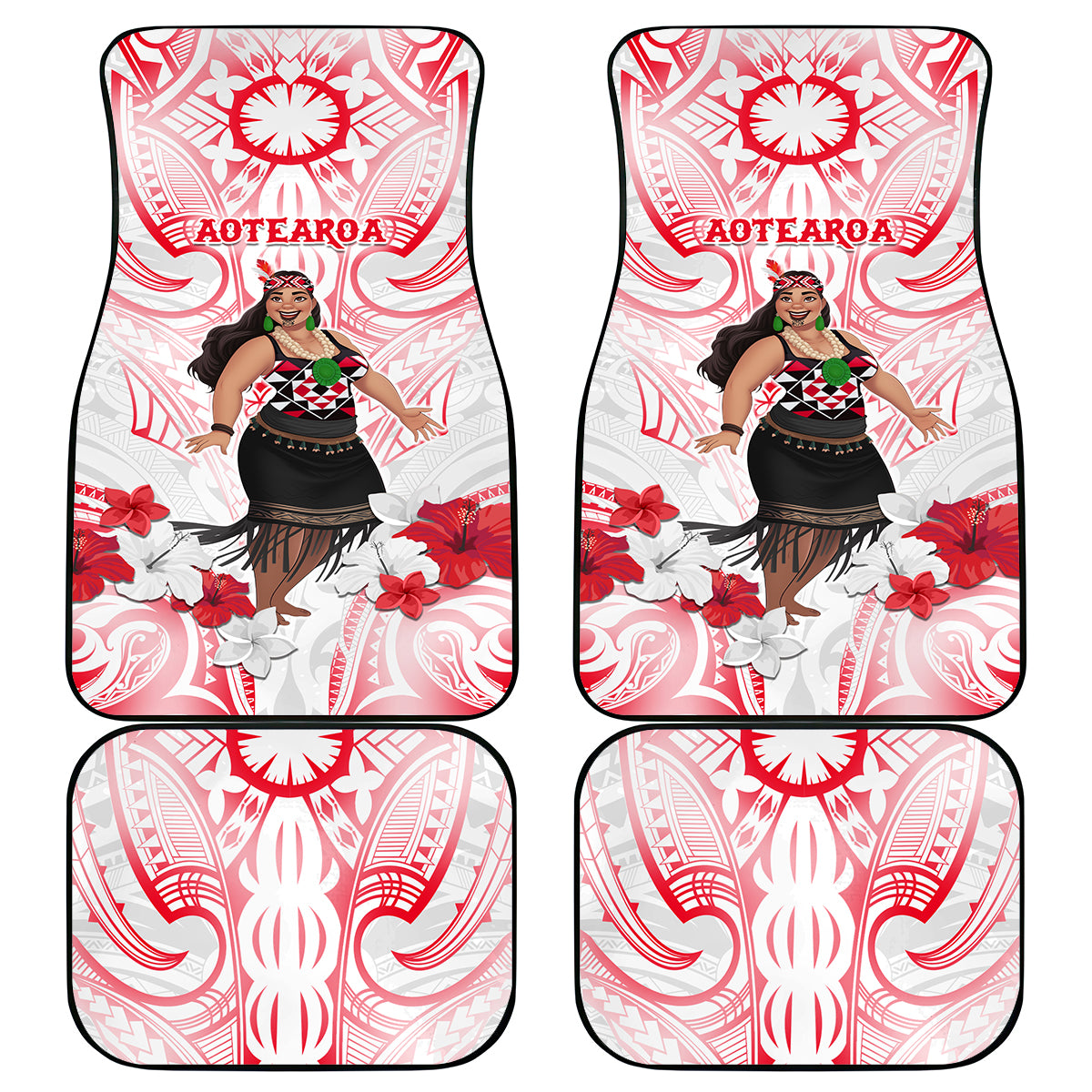 New Zealand Women's Day Car Mats Maori Wahine Polynesian Pattern LT05 - Polynesian Pride