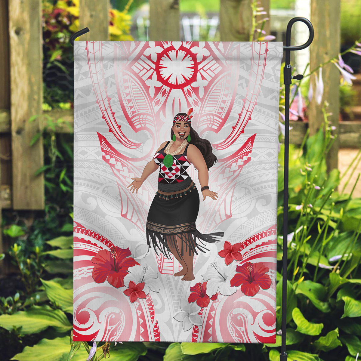 New Zealand Women's Day Garden Flag Maori Wahine Polynesian Pattern LT05 Garden Flag White - Polynesian Pride