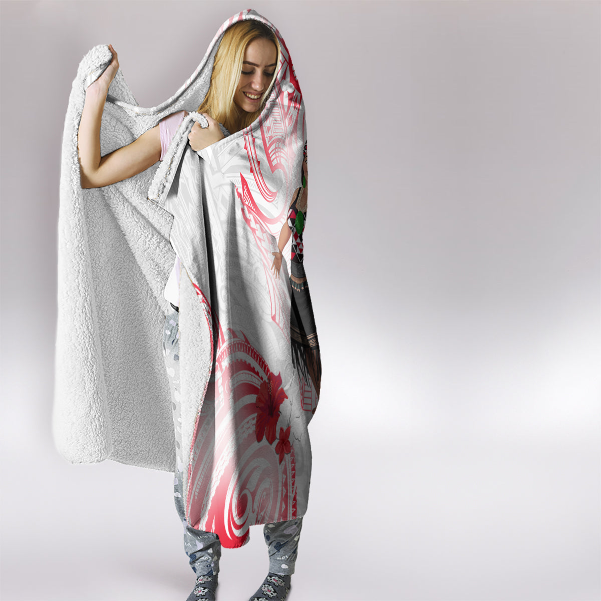 New Zealand Women's Day Hooded Blanket Maori Wahine Polynesian Pattern LT05 - Polynesian Pride