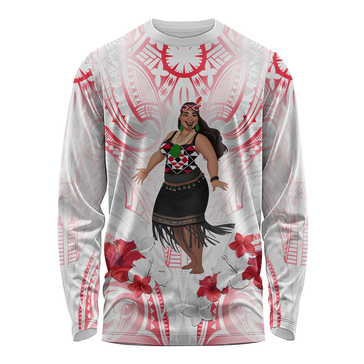 New Zealand Women's Day Long Sleeve Shirt Maori Wahine Polynesian Pattern LT05 Unisex White - Polynesian Pride