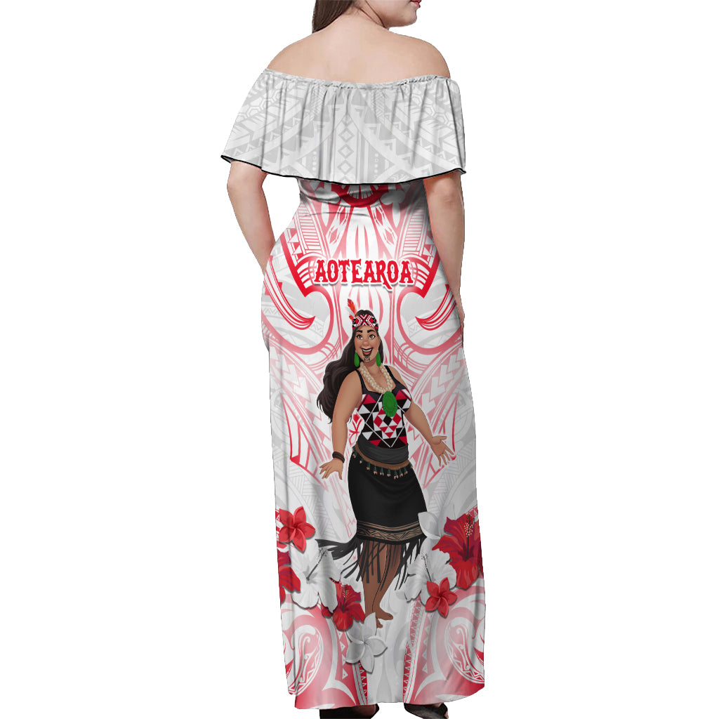 New Zealand Women's Day Off Shoulder Maxi Dress Maori Wahine Polynesian Pattern LT05 - Polynesian Pride