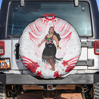 New Zealand Women's Day Spare Tire Cover Maori Wahine Polynesian Pattern LT05 White - Polynesian Pride
