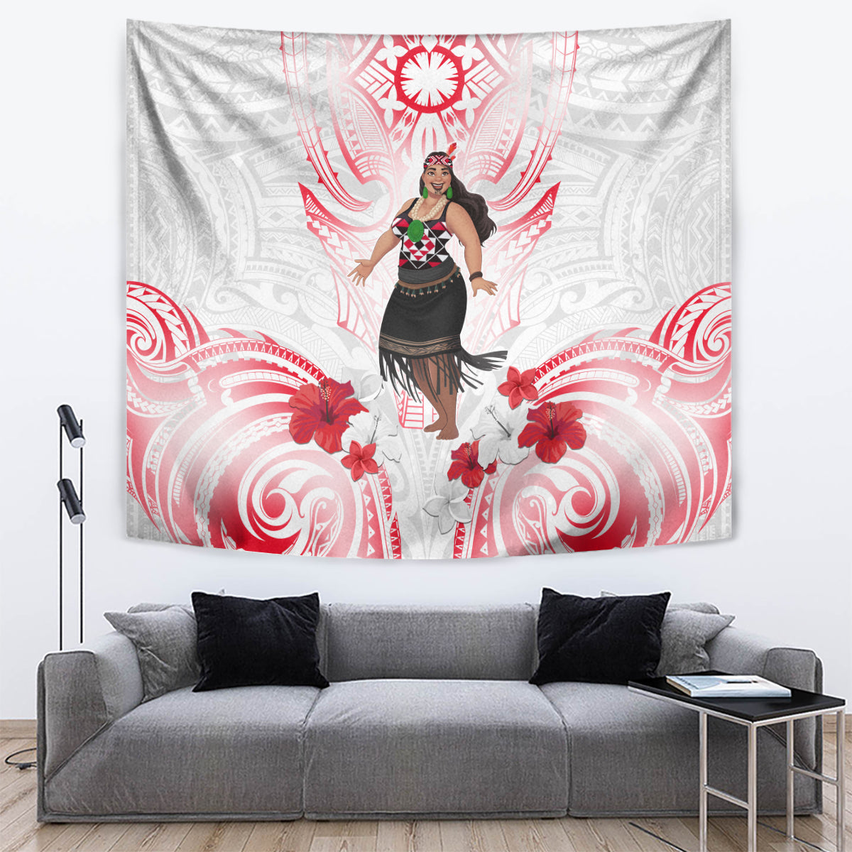 New Zealand Women's Day Tapestry Maori Wahine Polynesian Pattern LT05 White - Polynesian Pride