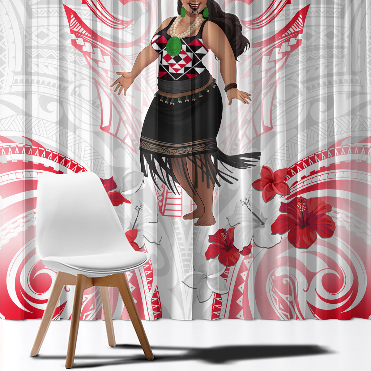 New Zealand Women's Day Window Curtain Maori Wahine Polynesian Pattern LT05 - Polynesian Pride