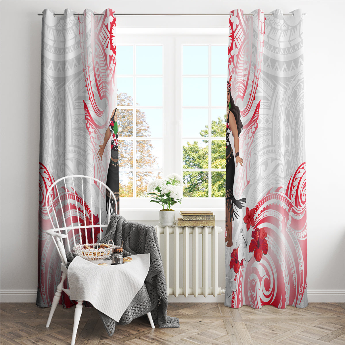 New Zealand Women's Day Window Curtain Maori Wahine Polynesian Pattern LT05 - Polynesian Pride