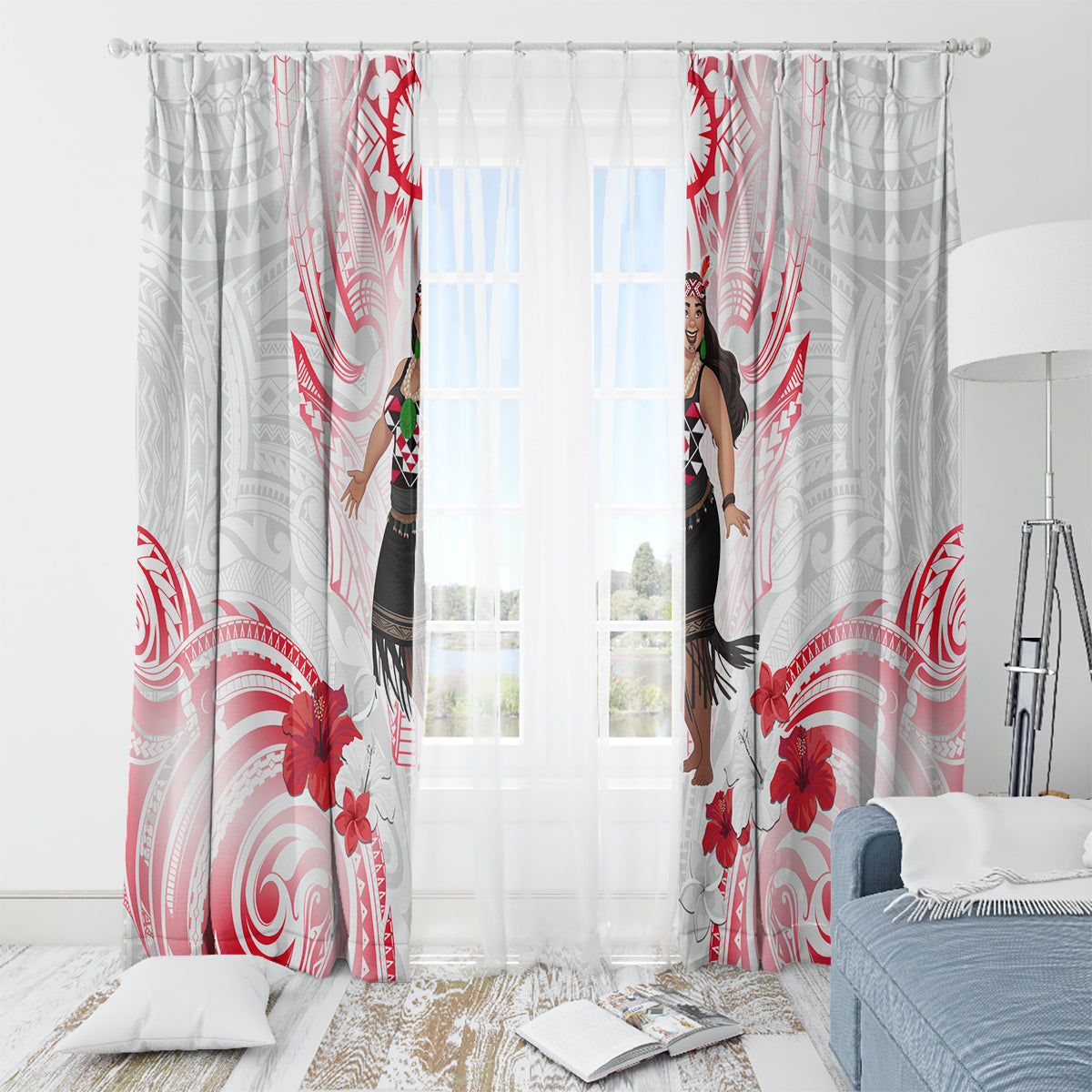 New Zealand Women's Day Window Curtain Maori Wahine Polynesian Pattern LT05 - Polynesian Pride