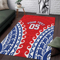 Custom Tuamotu Archipelago Area Rug Polynesian Tribal Tattoo LT05 Red - Polynesian Pride