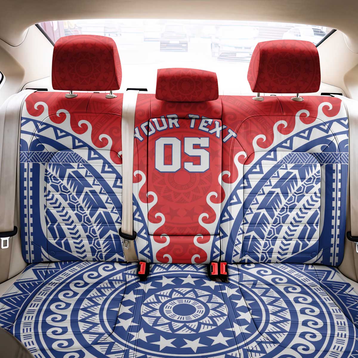 Custom Tuamotu Archipelago Back Car Seat Cover Polynesian Tribal Tattoo LT05 - Polynesian Pride