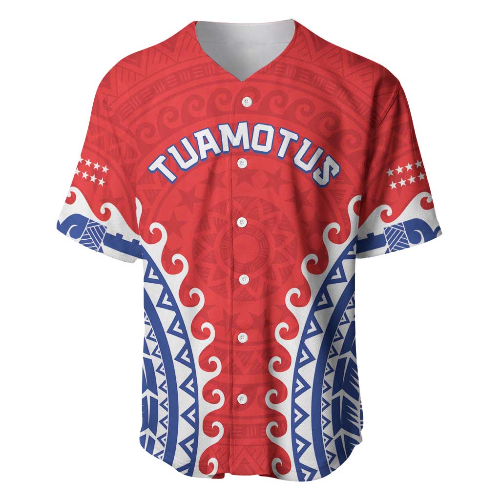 Custom Tuamotu Archipelago Baseball Jersey Polynesian Tribal Tattoo LT05 Red - Polynesian Pride