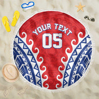 Custom Tuamotu Archipelago Beach Blanket Polynesian Tribal Tattoo LT05 One Size 150cm Red - Polynesian Pride
