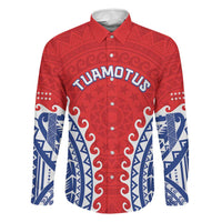 Custom Tuamotu Archipelago Family Matching Off The Shoulder Long Sleeve Dress and Hawaiian Shirt Polynesian Tribal Tattoo