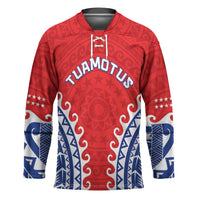 Custom Tuamotu Archipelago Hockey Jersey Polynesian Tribal Tattoo LT05 Unisex Red - Polynesian Pride