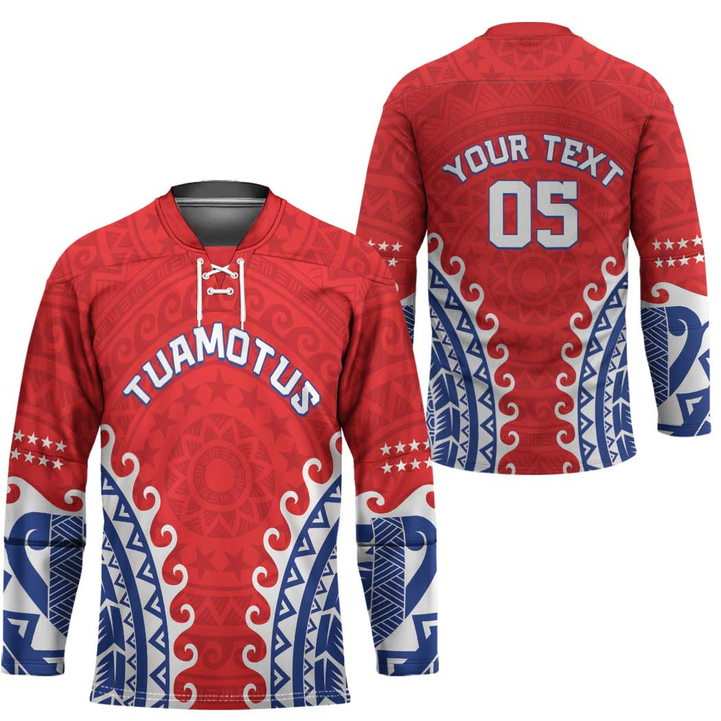 Custom Tuamotu Archipelago Hockey Jersey Polynesian Tribal Tattoo LT05 - Polynesian Pride