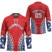 Custom Tuamotu Archipelago Hockey Jersey Polynesian Tribal Tattoo LT05 - Polynesian Pride