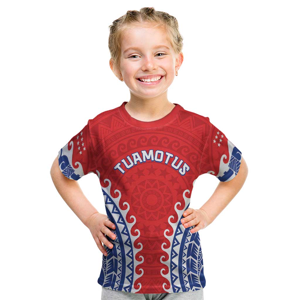 Custom Tuamotu Archipelago Kid T Shirt Polynesian Tribal Tattoo LT05 Red - Polynesian Pride