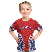 Custom Tuamotu Archipelago Kid T Shirt Polynesian Tribal Tattoo LT05 Red - Polynesian Pride