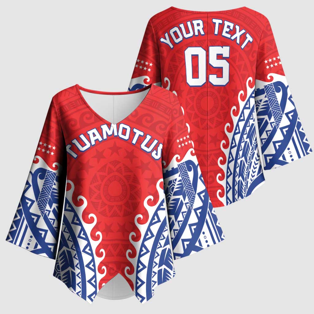 Custom Tuamotu Archipelago Kimono Sleeve Blouse Polynesian Tribal Tattoo LT05 - Polynesian Pride